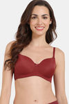 Zivame Beautiful Basics Padded Non Wired 3/4Th Coverage T-Shirt Bra - Sundried Tomato — thumbnail 1